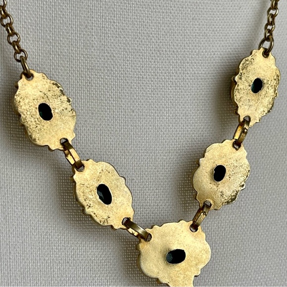 Genuine Natural Emerald/Green Spinel Six Stones Pendant Gold Tone 19" Necklace - Picture 9 of 15